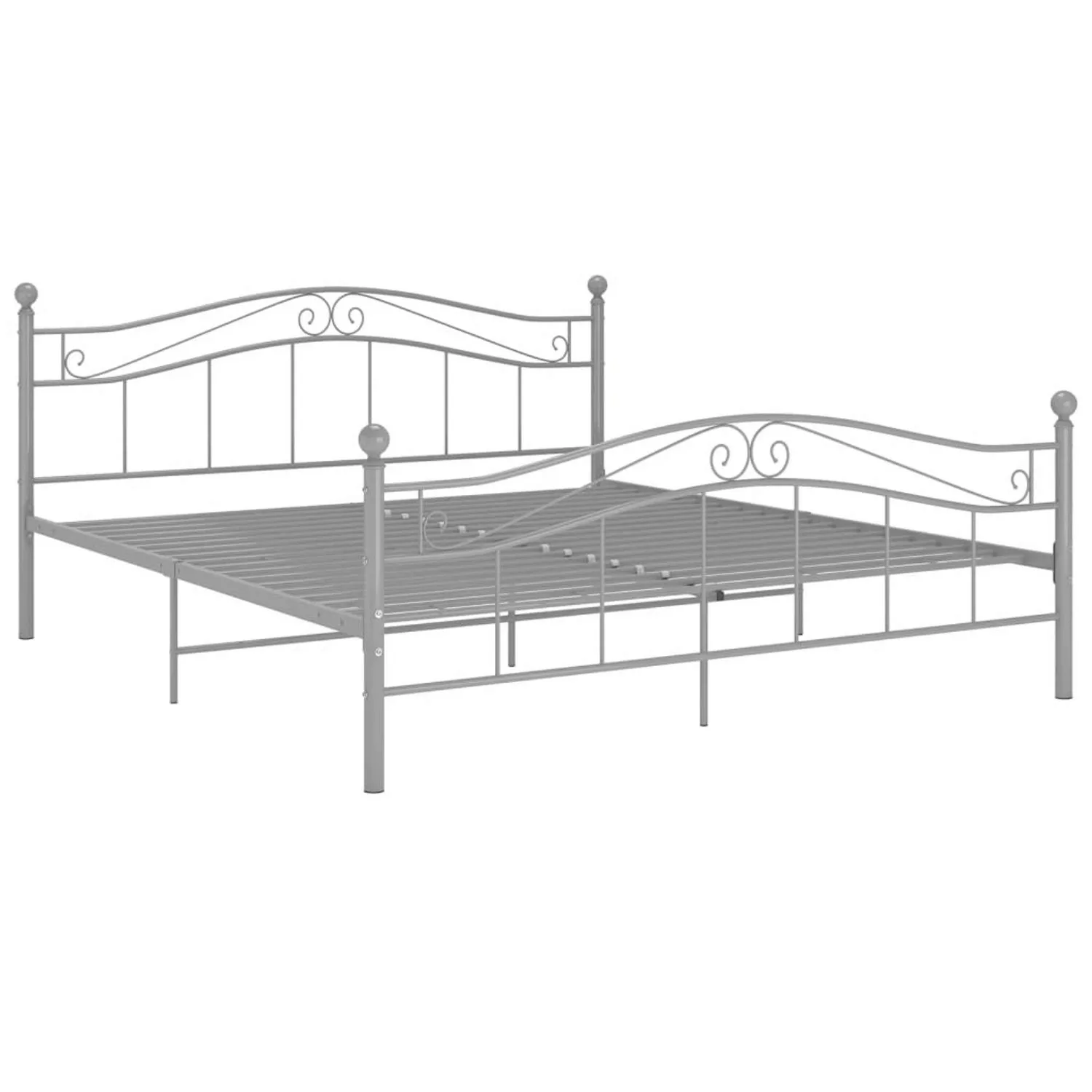 vidaXL Bettgestell, Bett Grau Metall 140x200 cm günstig online kaufen