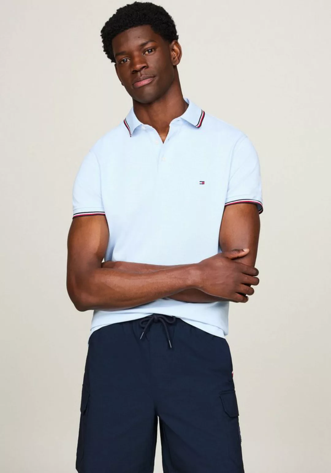 Tommy Hilfiger Poloshirt 1985 RWB TIPPED SLIM POLO mit TH-Farben an Ärmel u günstig online kaufen