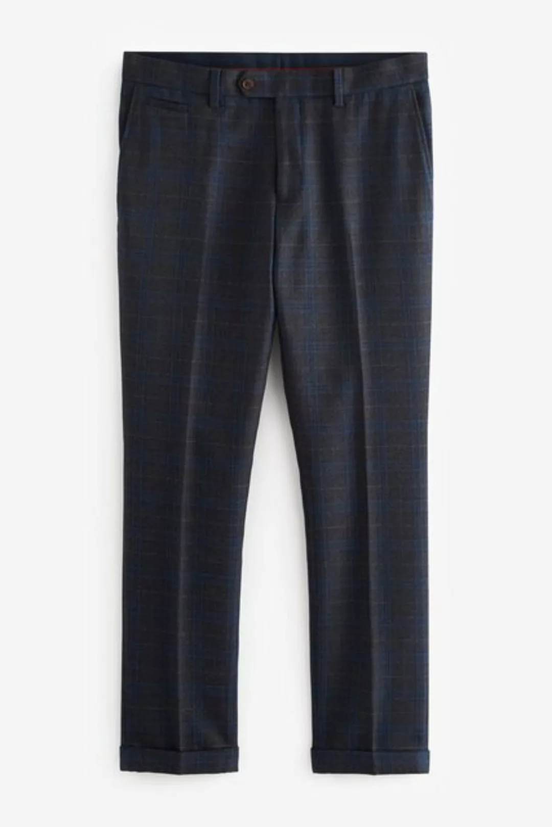 Next Anzughose Karierter Anzug mit Besatz: Skinny-Fit-Hose (1-tlg) günstig online kaufen