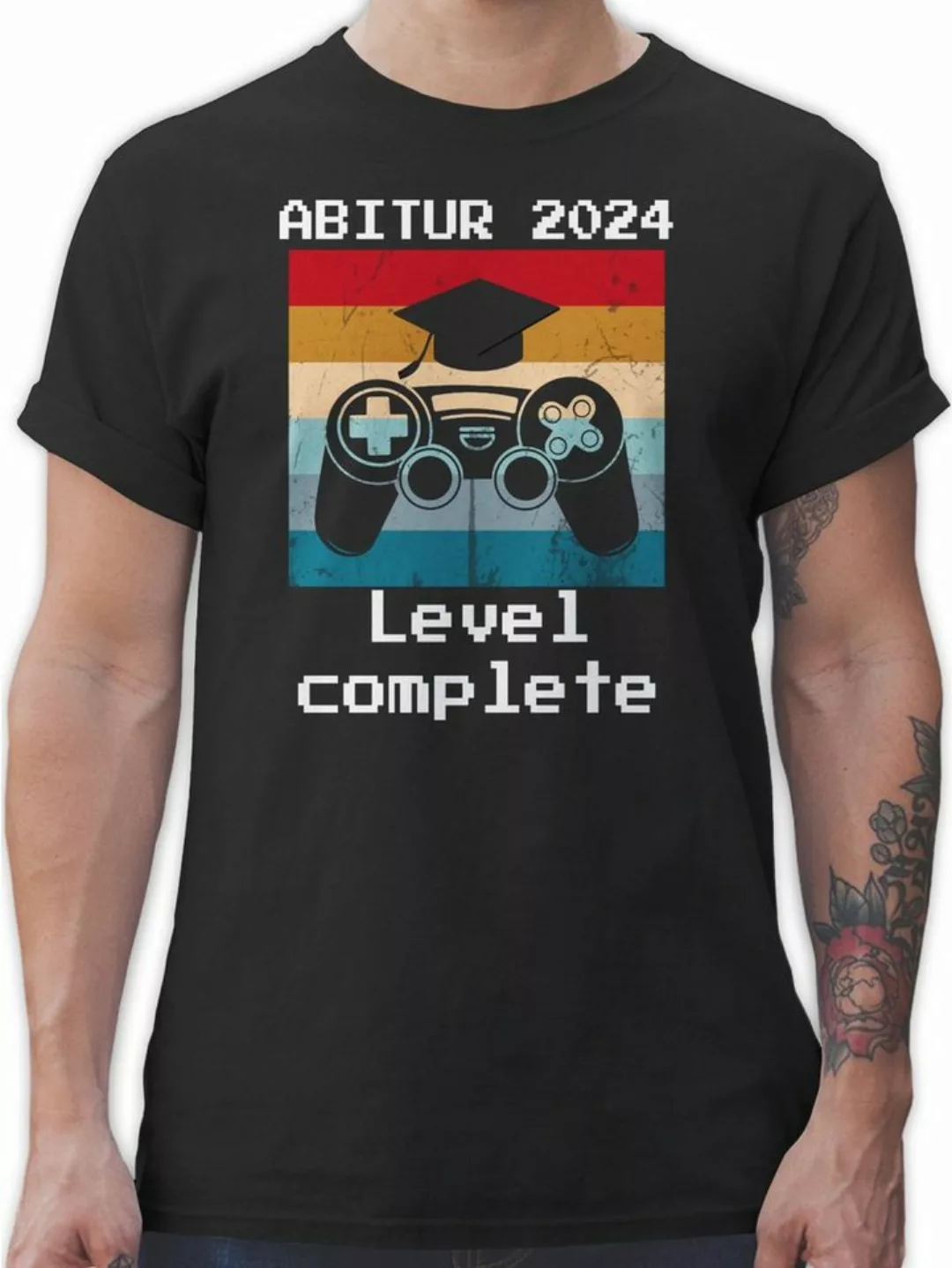 Shirtracer T-Shirt Abitur 2024 Level Complete Vintage Abitur & Abschluss 20 günstig online kaufen