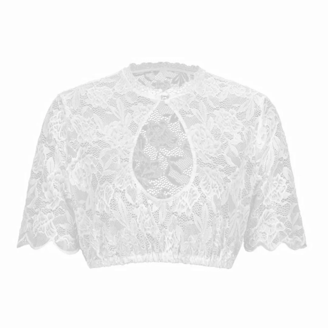 KELLIAR Dirndlbluse Dirndlwelle Elegante Blumen-Spitze für Damen, Hochelast günstig online kaufen