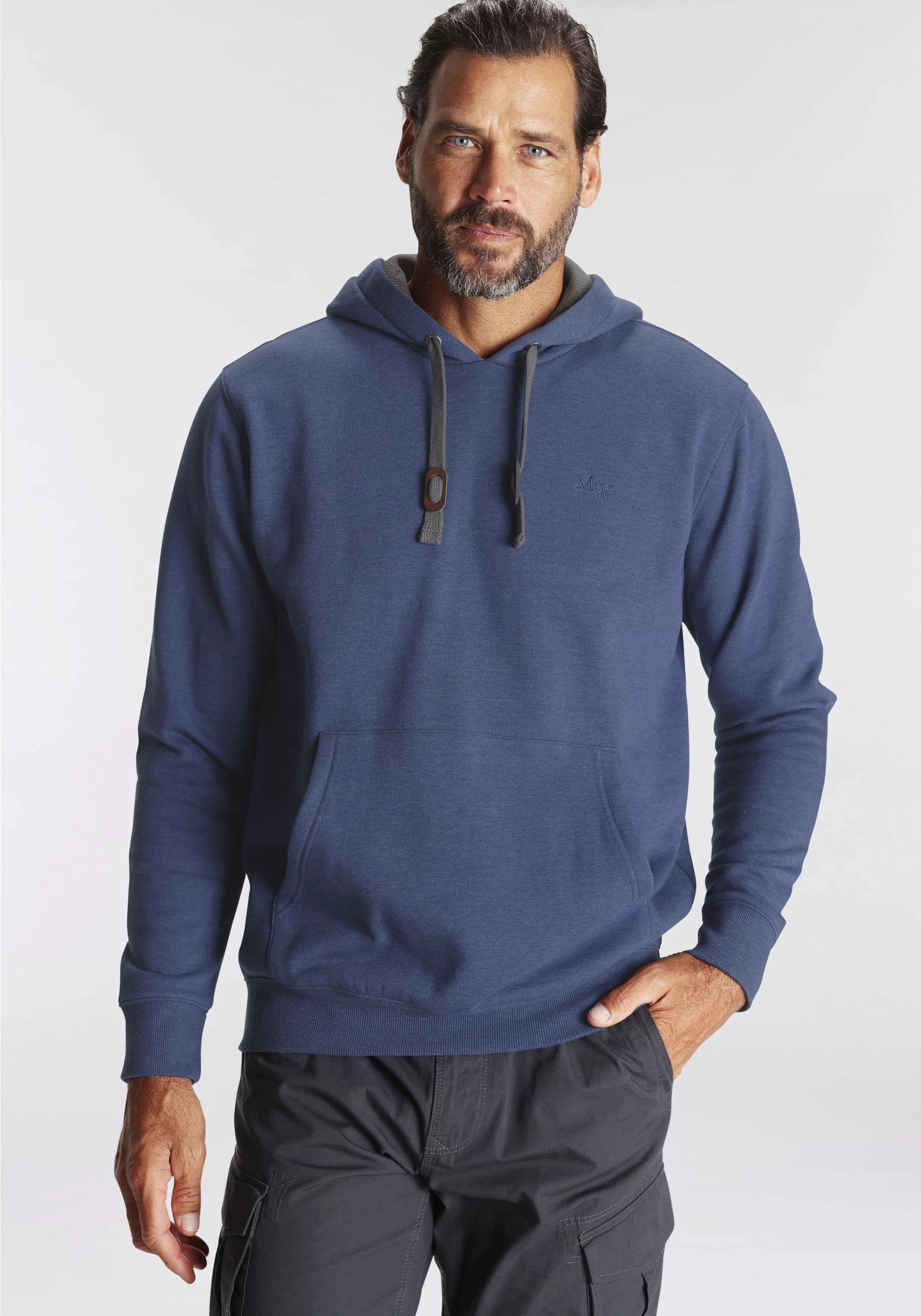 Mans World Kapuzensweatshirt, lange Ärmel, lockere Passform, unifarben, mit günstig online kaufen