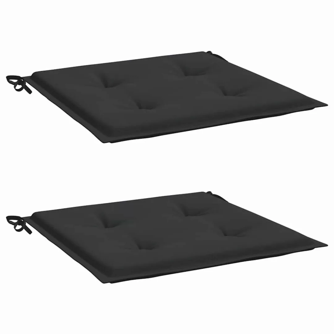 vidaXL Sitzauflage Gartenstuhl-Kissen 2 Stk. Schwarz günstig online kaufen