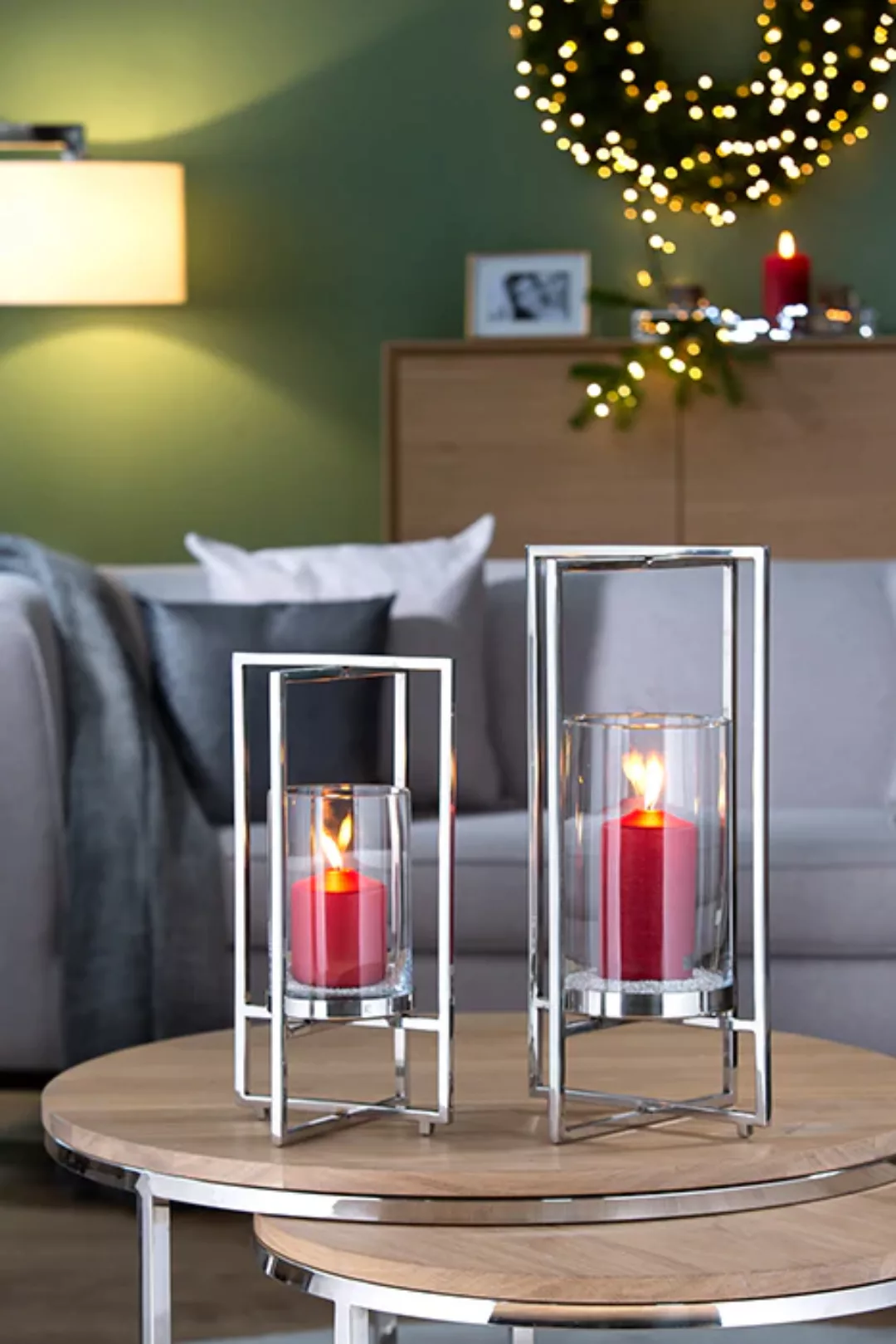 Fink Windlicht »NORMAN, Weihnachtsdeko«, (1 St.), aus Edelstahl und Glas, 1 günstig online kaufen