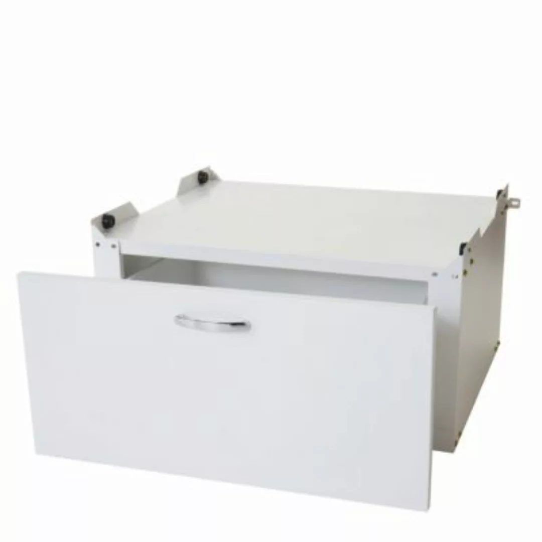HWC Mendler Waschmaschinenunterschrank mit Schublade 34x61x63cm weiß günstig online kaufen