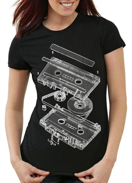 style3 T-Shirt Tape Kassette mc dj 3D turntable ndw analog disko cd 80er günstig online kaufen