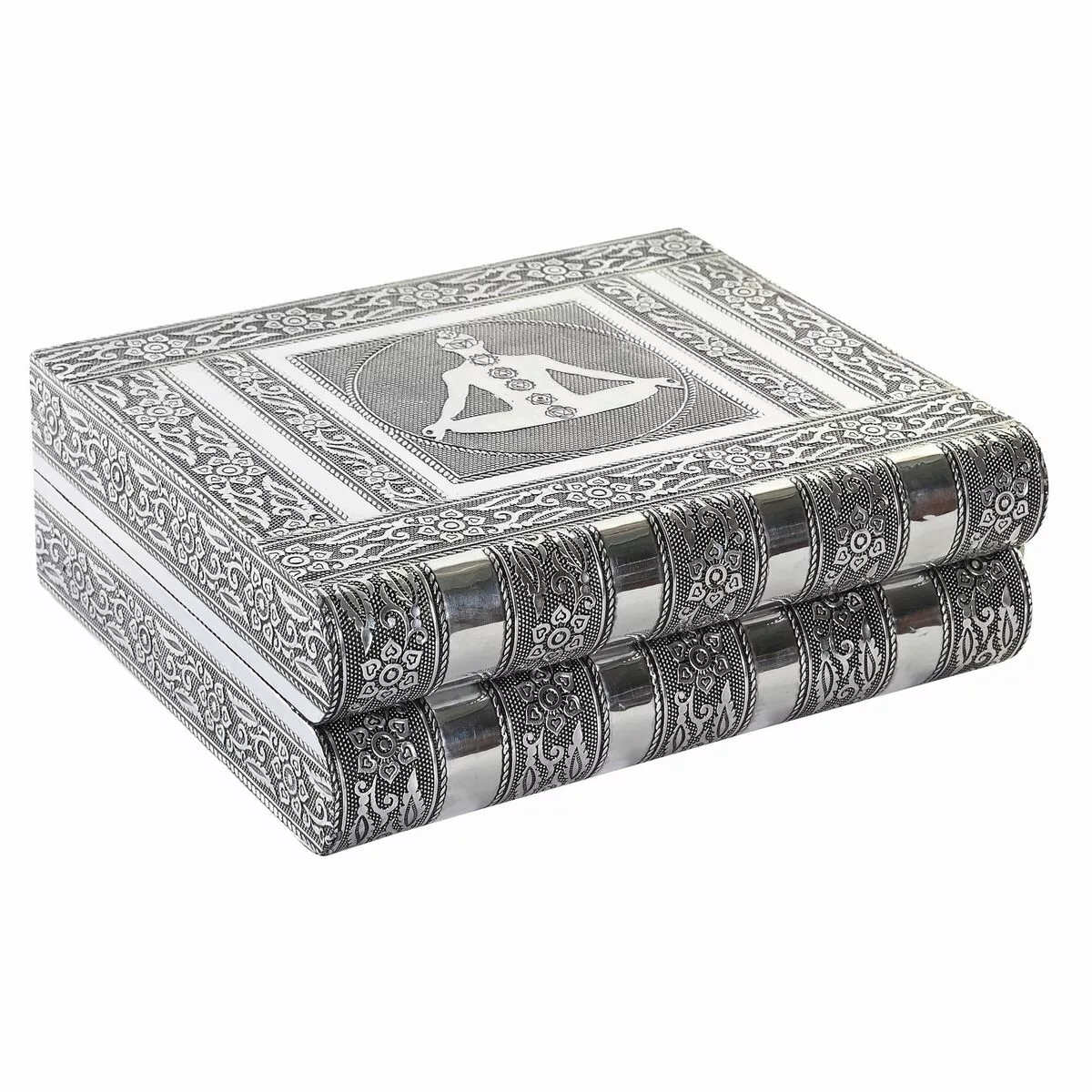 Box-schmuckkästchen Dkd Home Decor Silberfarben Holz Aluminium Grün (23 X 1 günstig online kaufen