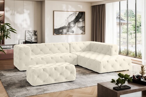 Places of Style Ecksofa "FOLLINA", L-Form, mit klassischer Chesterfield-Kno günstig online kaufen