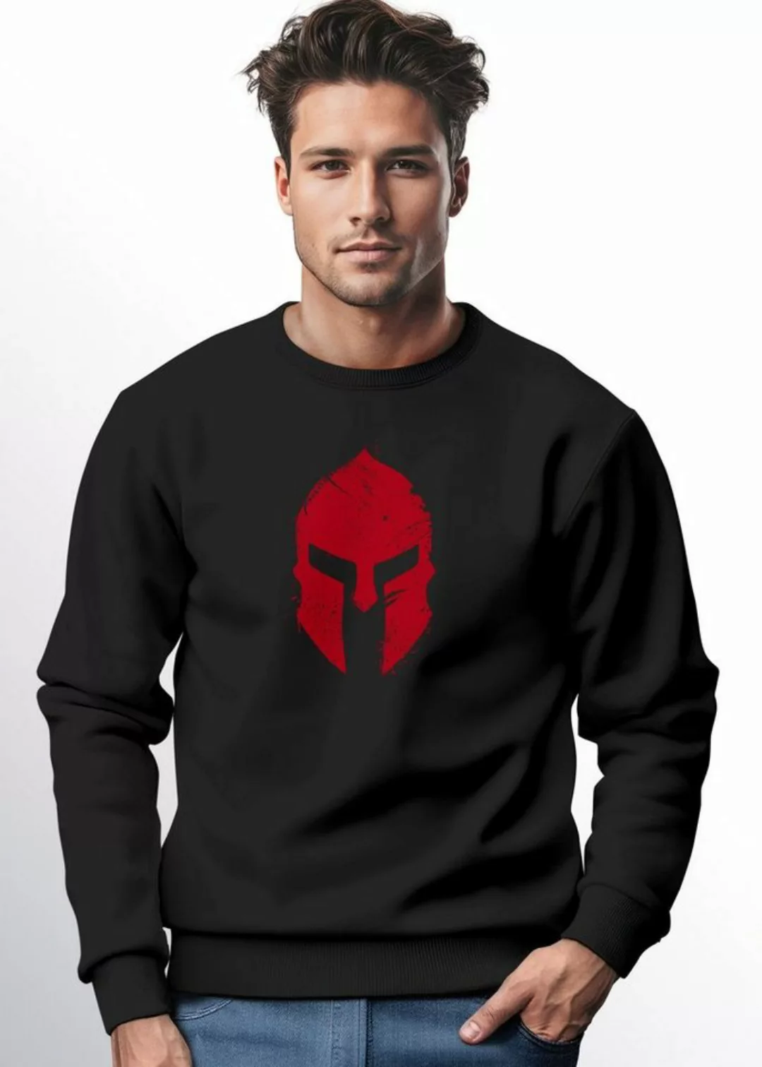 Neverless Sweatshirt Sweatshirt Herren Print Sparta-Helm Spartaner Gladiato günstig online kaufen