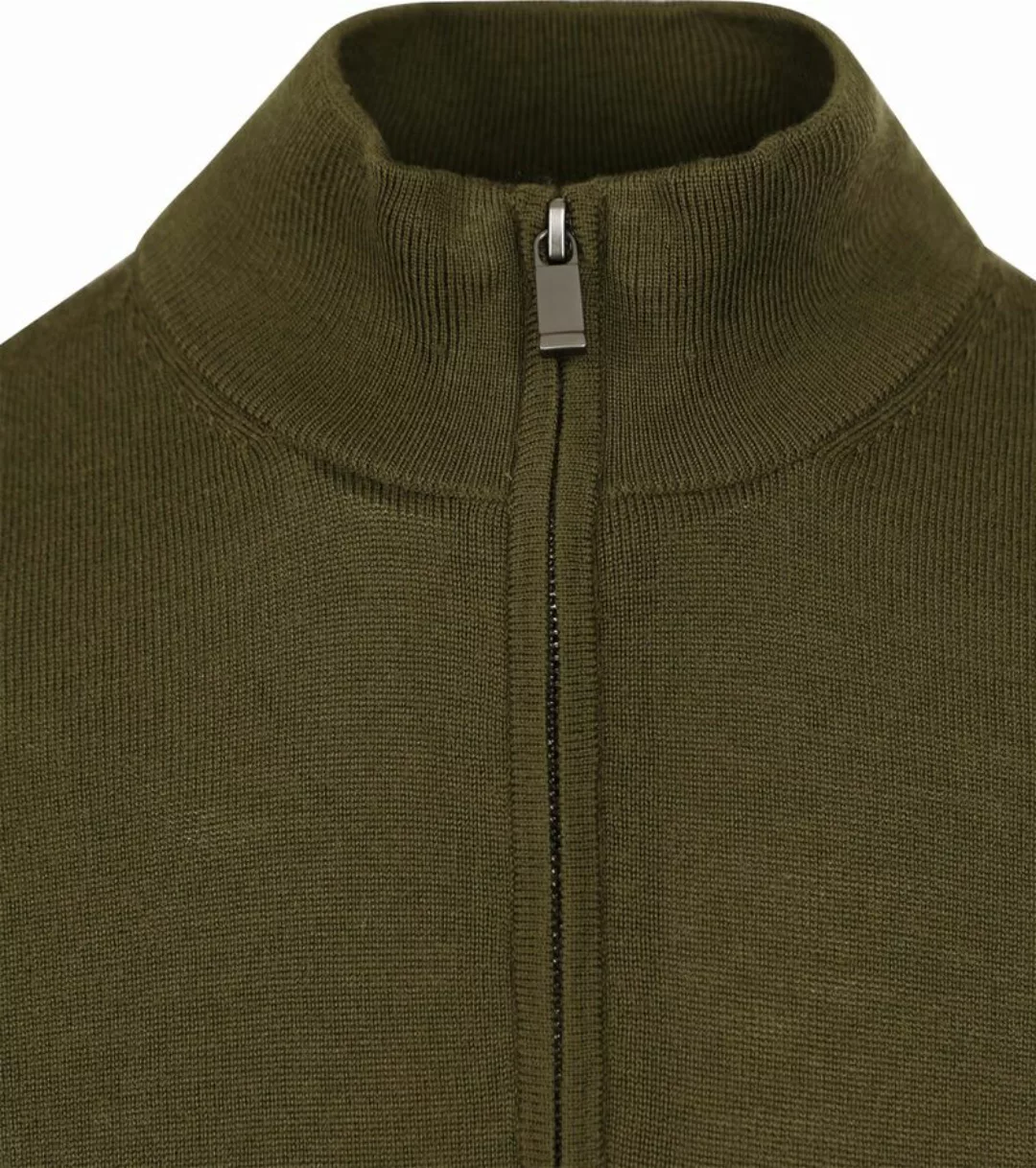 Suitable Merino Half Zip Pullover Olivgrün - Größe L günstig online kaufen