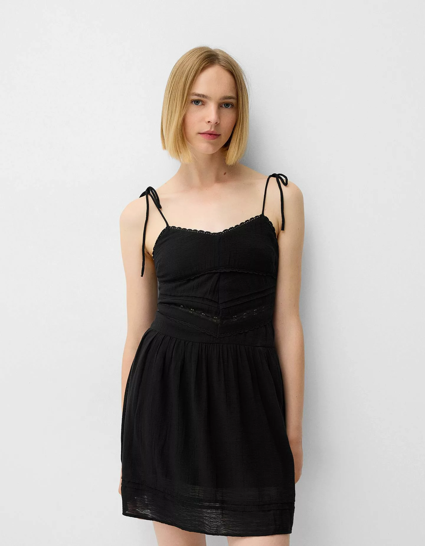 Bershka Rustikales Minikleid Damen Xs Schwarz günstig online kaufen