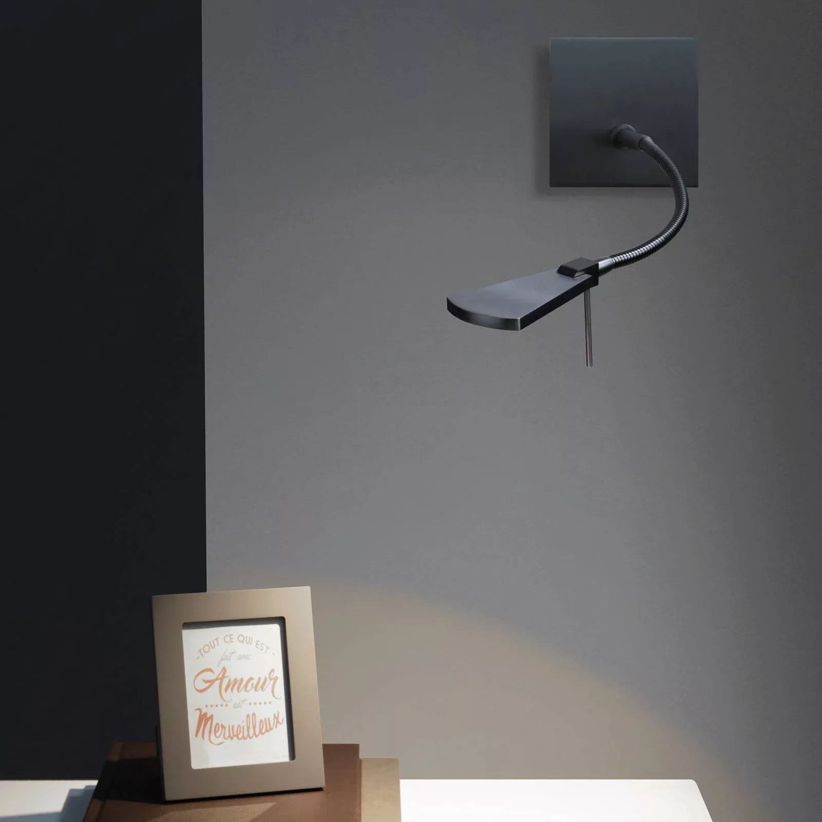 Flexible LED-Wandleuchte Nec, nickel matt günstig online kaufen