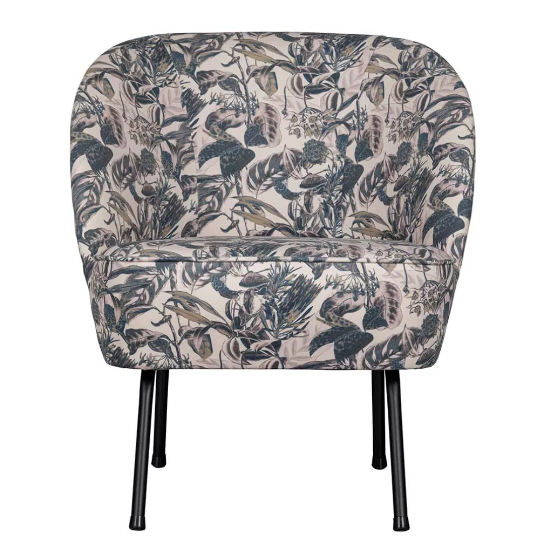 Retro Lounge Sessel mit Blätter Muster mehrfarbig günstig online kaufen