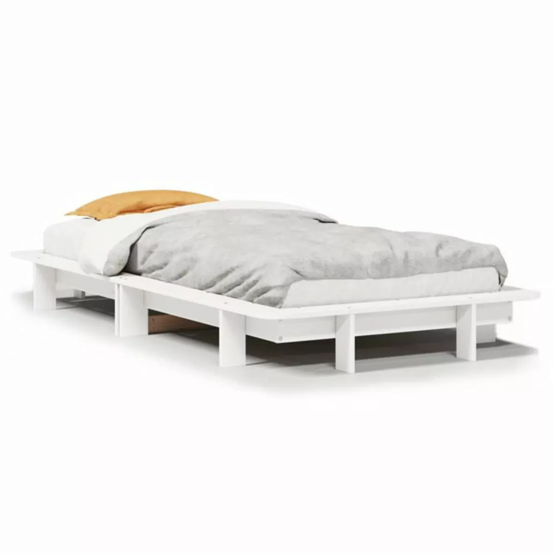 vidaXL Bett Massivholzbett ohne Matratze Weiß 90x190 cm Kiefernholz günstig online kaufen