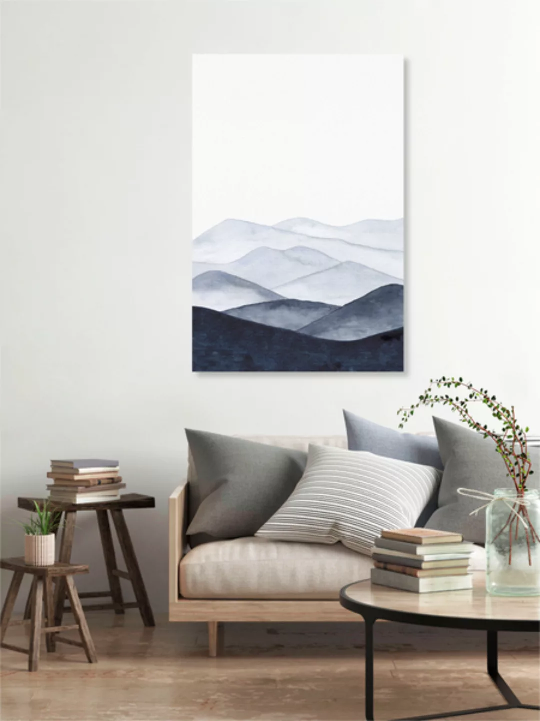 Poster / Leinwandbild - Mountains Landscape | Watercolor Painting günstig online kaufen