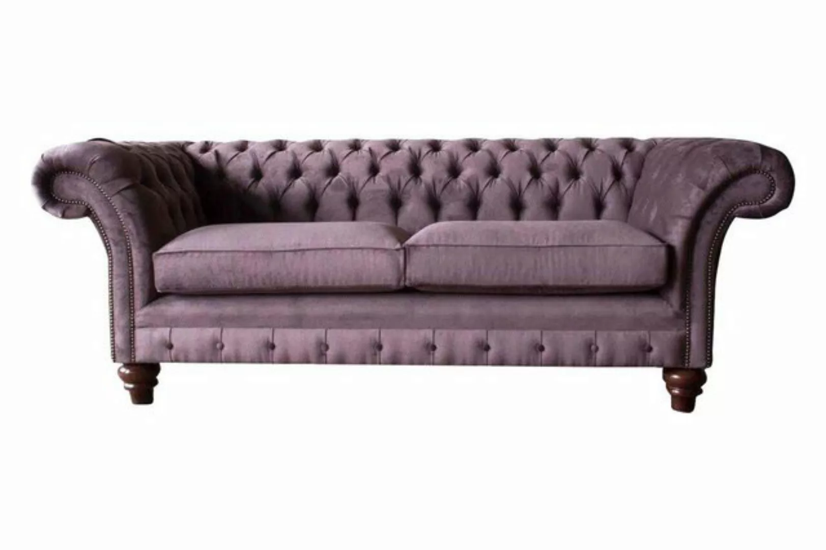 JVmoebel Sofa Chesterfield Lila Sofa 3 Sitzer Wohnzimmer Stoff Couch Polste günstig online kaufen