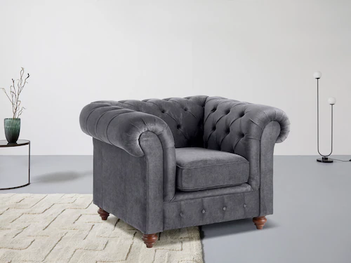 Home affaire Sessel »Chesterfield B/T/H: 105/69/74 cm«, mit hochwertiger Kn günstig online kaufen