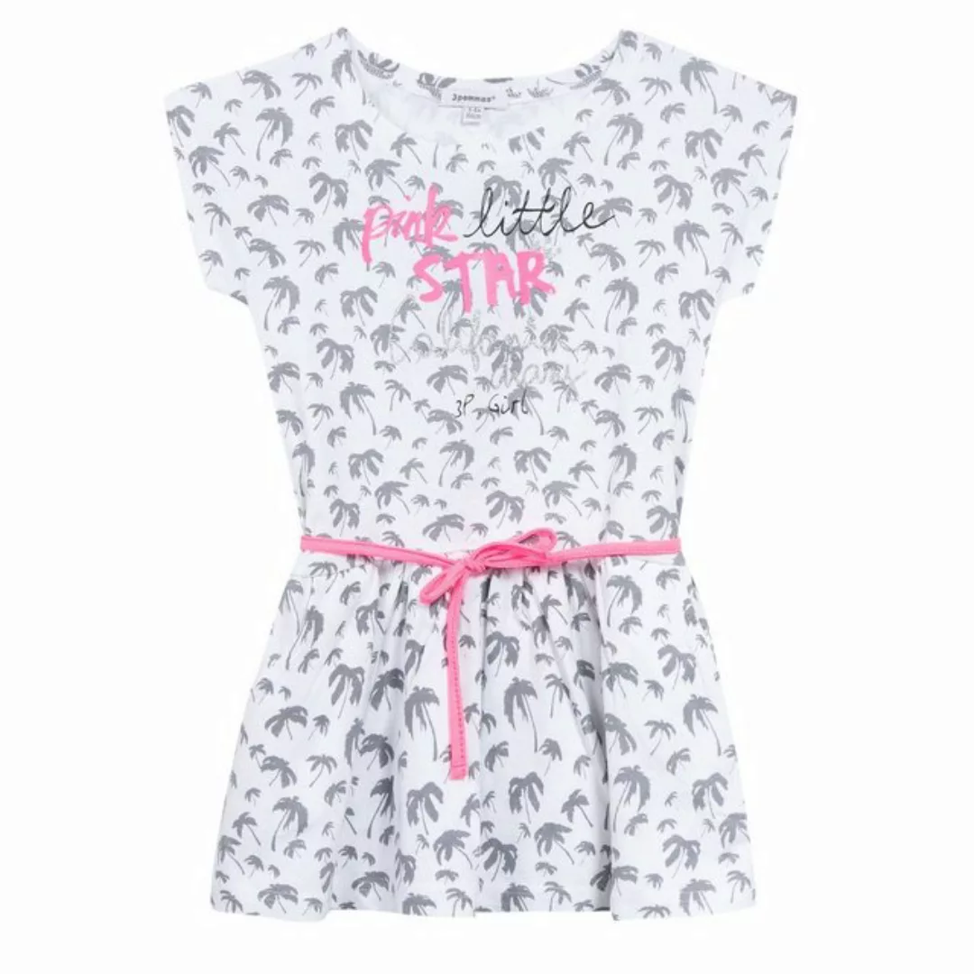 3 Pommes A-Linien-Kleid Kleid 3 POMMES Kleid Palmen weiß (1-tlg) günstig online kaufen