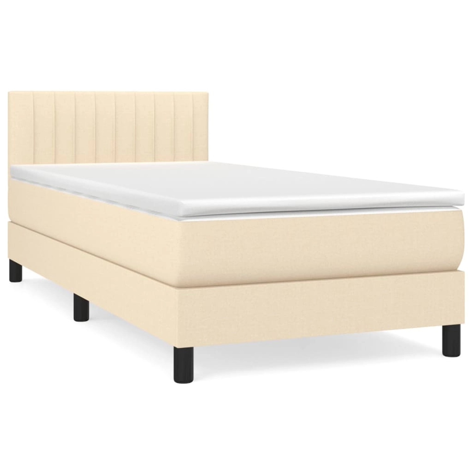 vidaXL Boxspringbett Boxspringbett mit Matratze Creme 80x200 cm Stoff Bett günstig online kaufen