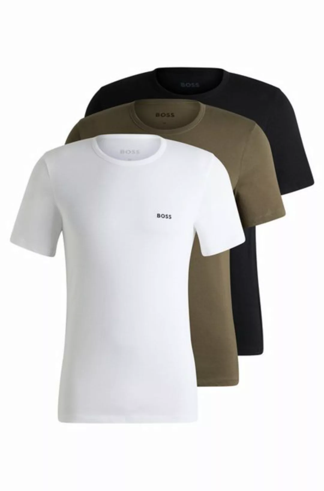 BOSS T-Shirt TShirtRN 3P Classic (Packung, 3-tlg) mit BOSS Stickerei günstig online kaufen