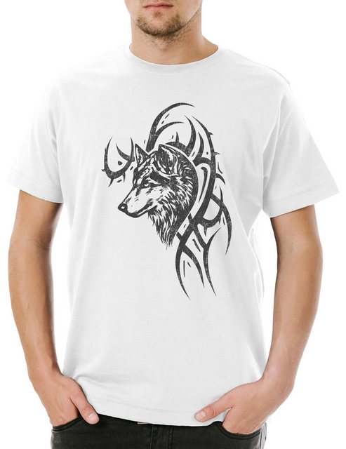 Urban Backwoods Print-Shirt Wolf & Tribal Herren T-Shirt Runen Runes German günstig online kaufen