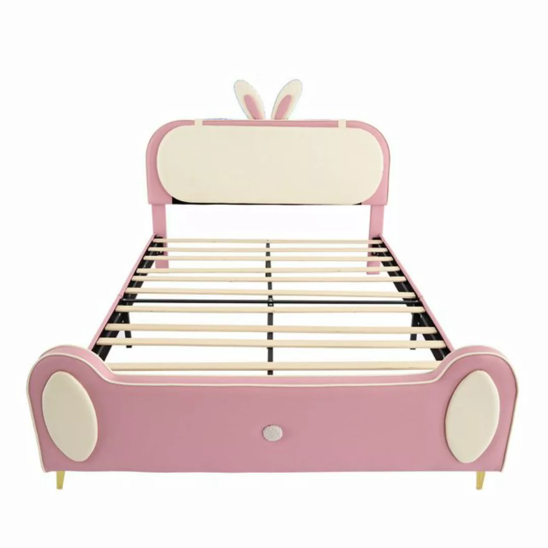 Gotagee Polsterbett Doppelbett Kinderbett mit Holzlatten PU 140x200cm günstig online kaufen