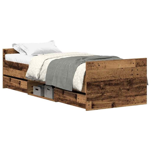 vidaXL Bett Bettgestell ohne Matratze Altholz-Optik 100x200cm Holzwerkstoff günstig online kaufen