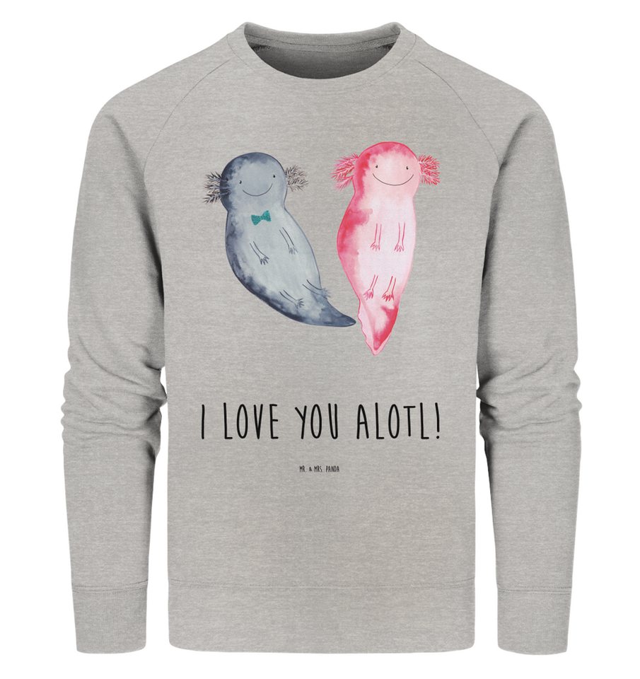 Mr. & Mrs. Panda Longpullover Größe XL Axolotl Liebe - Heather Grey - Gesch günstig online kaufen