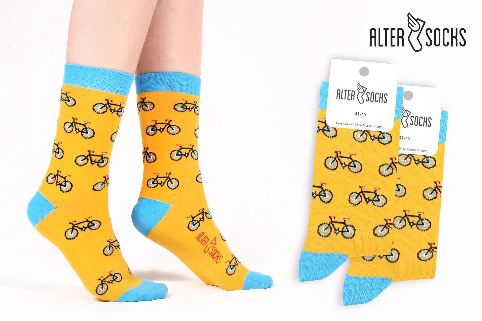 AlterSocks Freizeitsocken Lustige Socken Fahrrad Socken günstig online kaufen