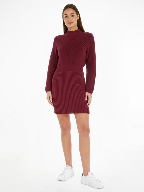 Tommy Hilfiger Strickkleid CO CARDI STITCH SWT DRESS mit Logostickerei günstig online kaufen