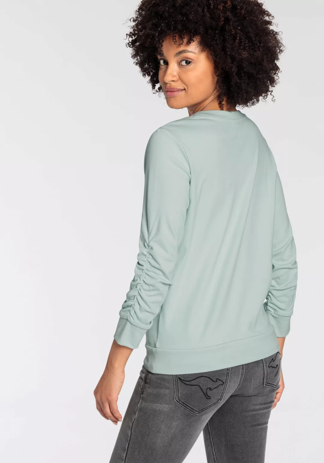 KangaROOS Sweatshirt, mit Raffung am Ärmel und Marken-Logo-Print - NEUE-KOL günstig online kaufen