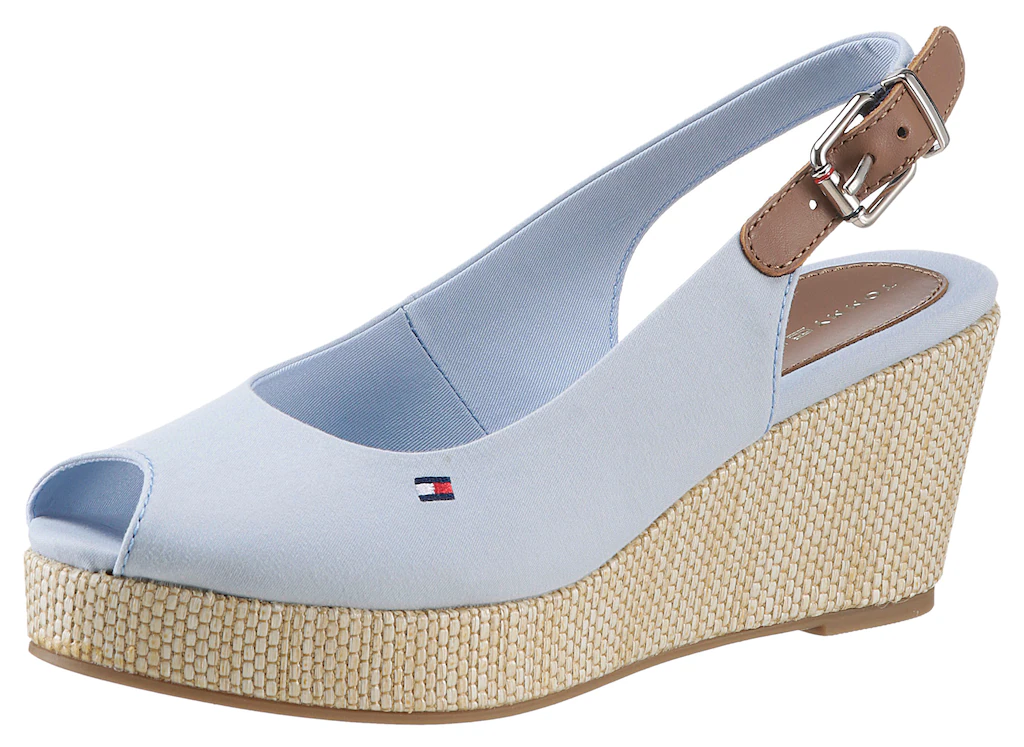 Tommy Hilfiger Sandalette "ICONIC ELBA SLING BACK WEDGE", Sommerschuh, Sand günstig online kaufen