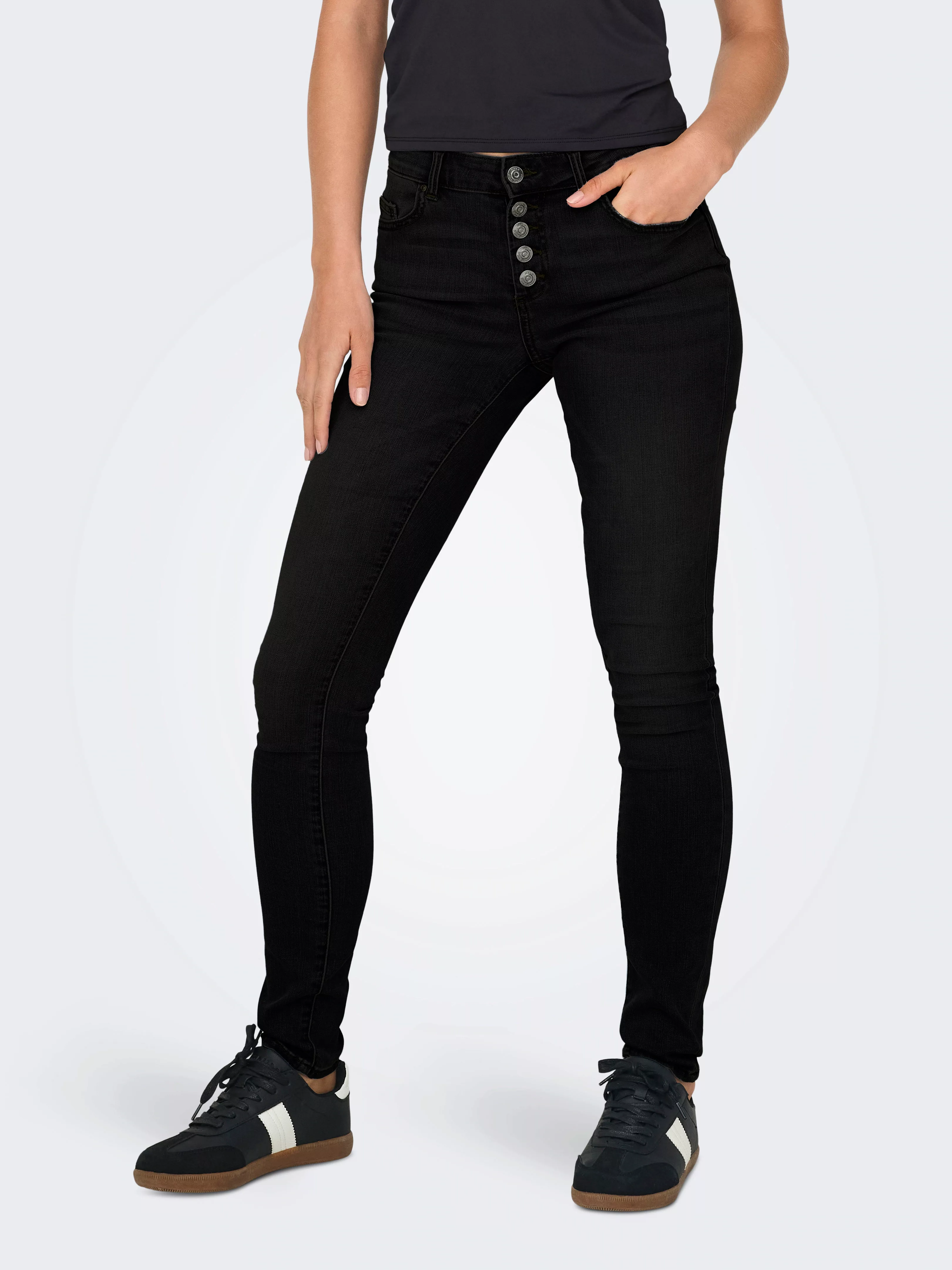 ONLY Skinny-fit-Jeans ONLHUSH MID SK VIS BUTTON DNM BOX X günstig online kaufen