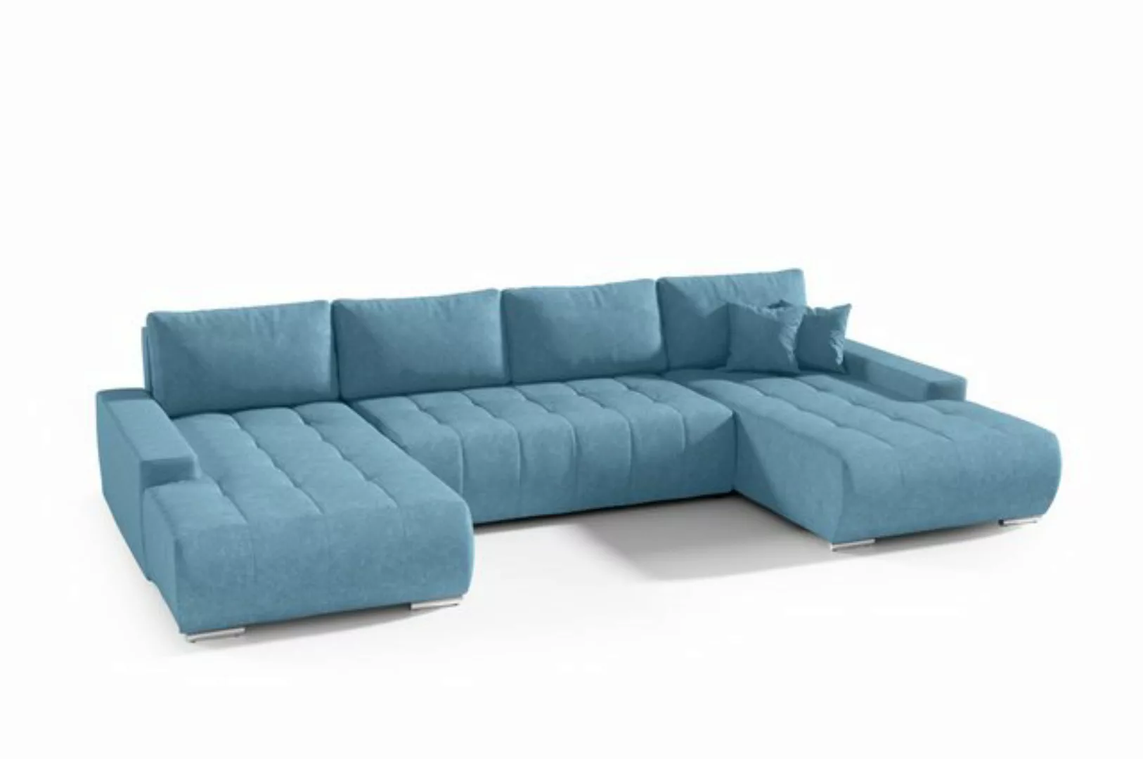 Compleo Ecksofa mit Schlaffunktion aus Velourstoff MONA, mit Bettkasten, U- günstig online kaufen