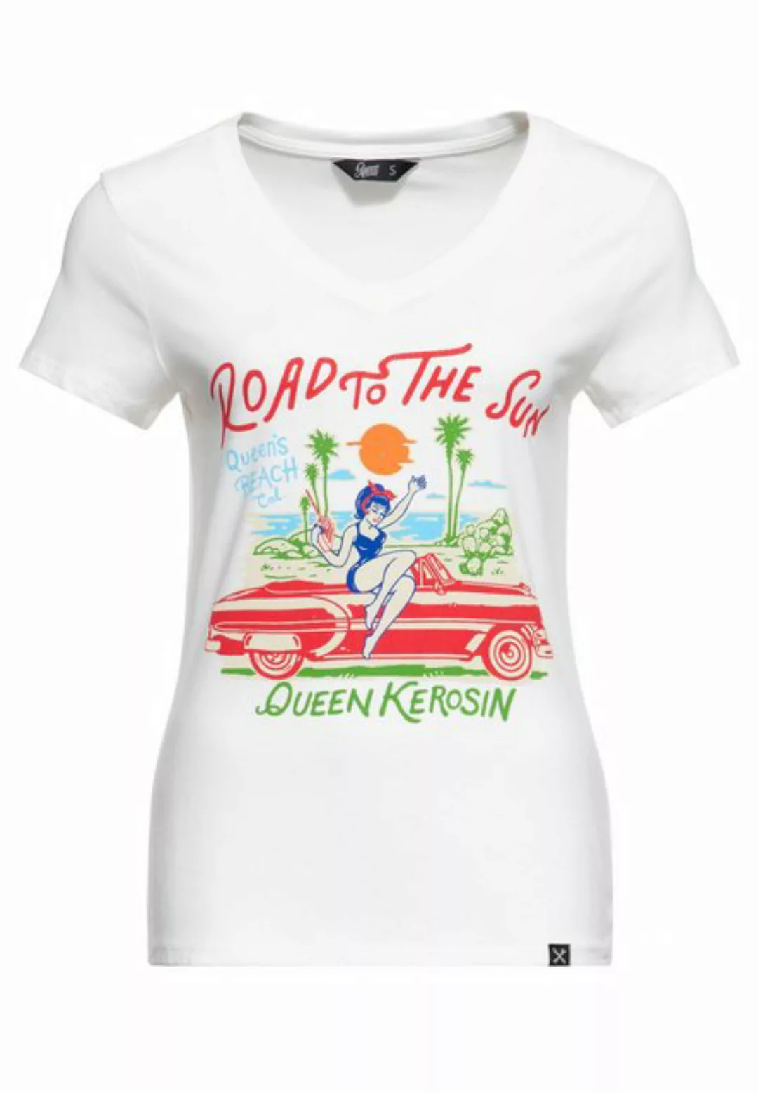 QueenKerosin Print-Shirt Road To The Sun (1-tlg) mit Front-Print günstig online kaufen