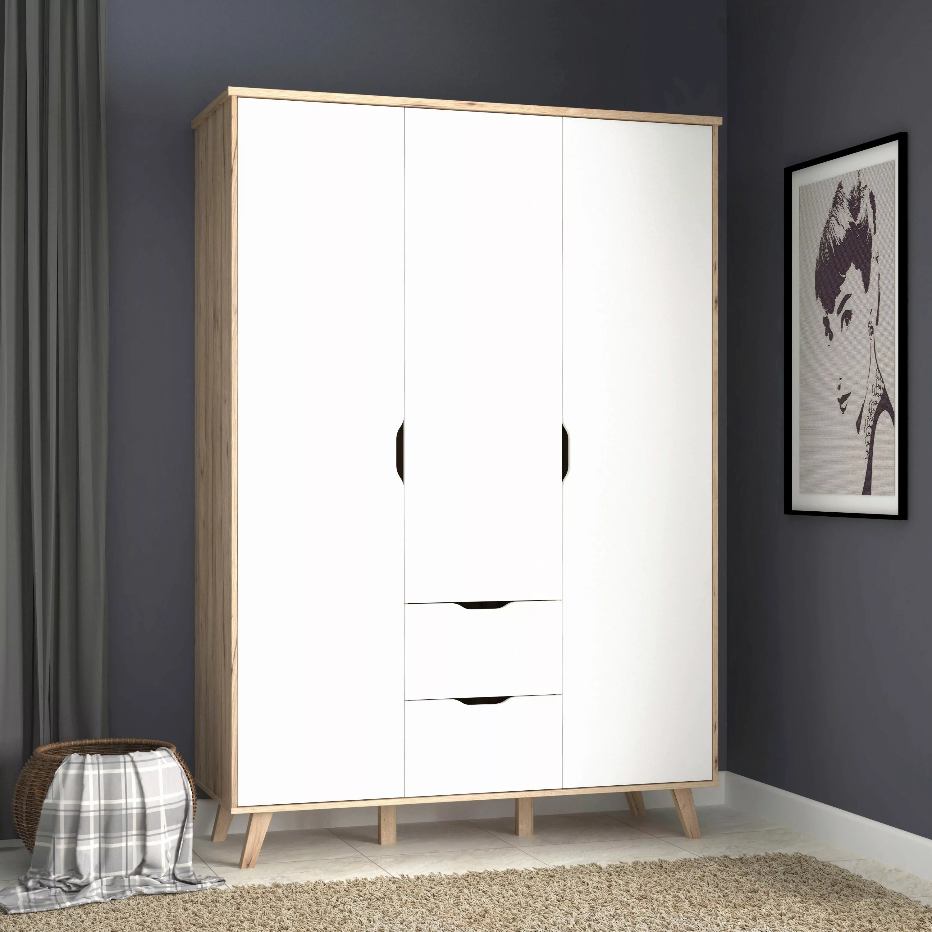 FORTE Drehtürenschrank "Vankka, Kleiderschrank, viel Stauraum,", (B/H/T ca. günstig online kaufen
