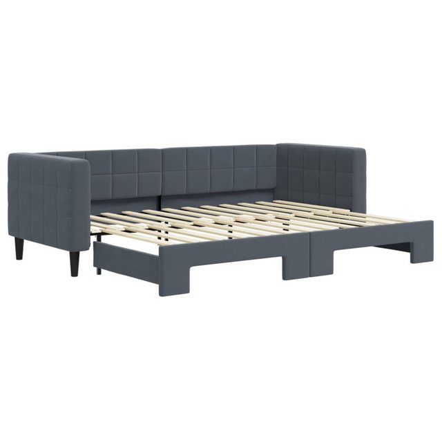 vidaXL Bett Tagesbett Ausziehbar Dunkelgrau 80x200 cm Samt günstig online kaufen