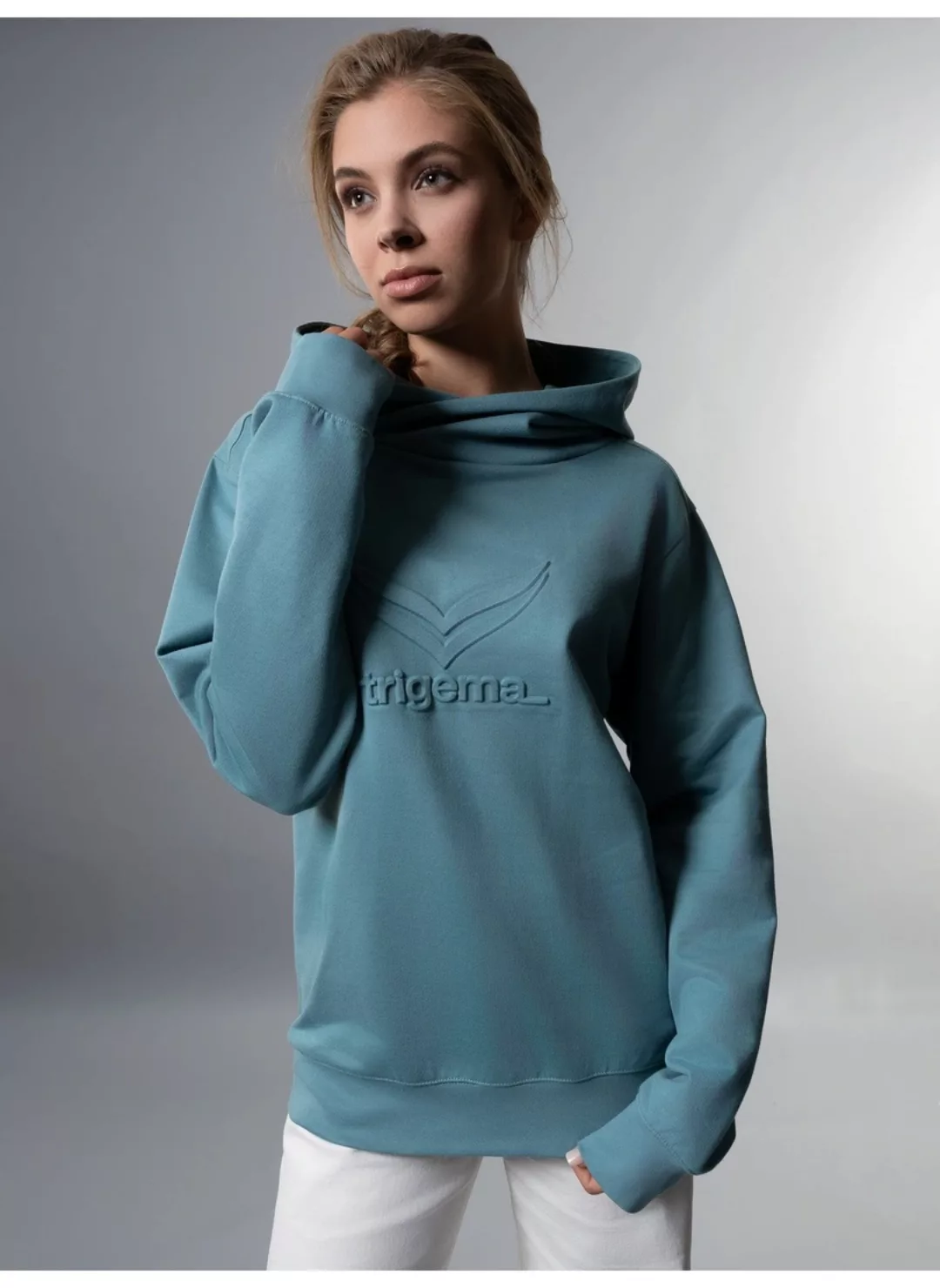Trigema Kapuzensweatshirt "TRIGEMA Kapuzenpullover mit großem 3D-Motiv" günstig online kaufen