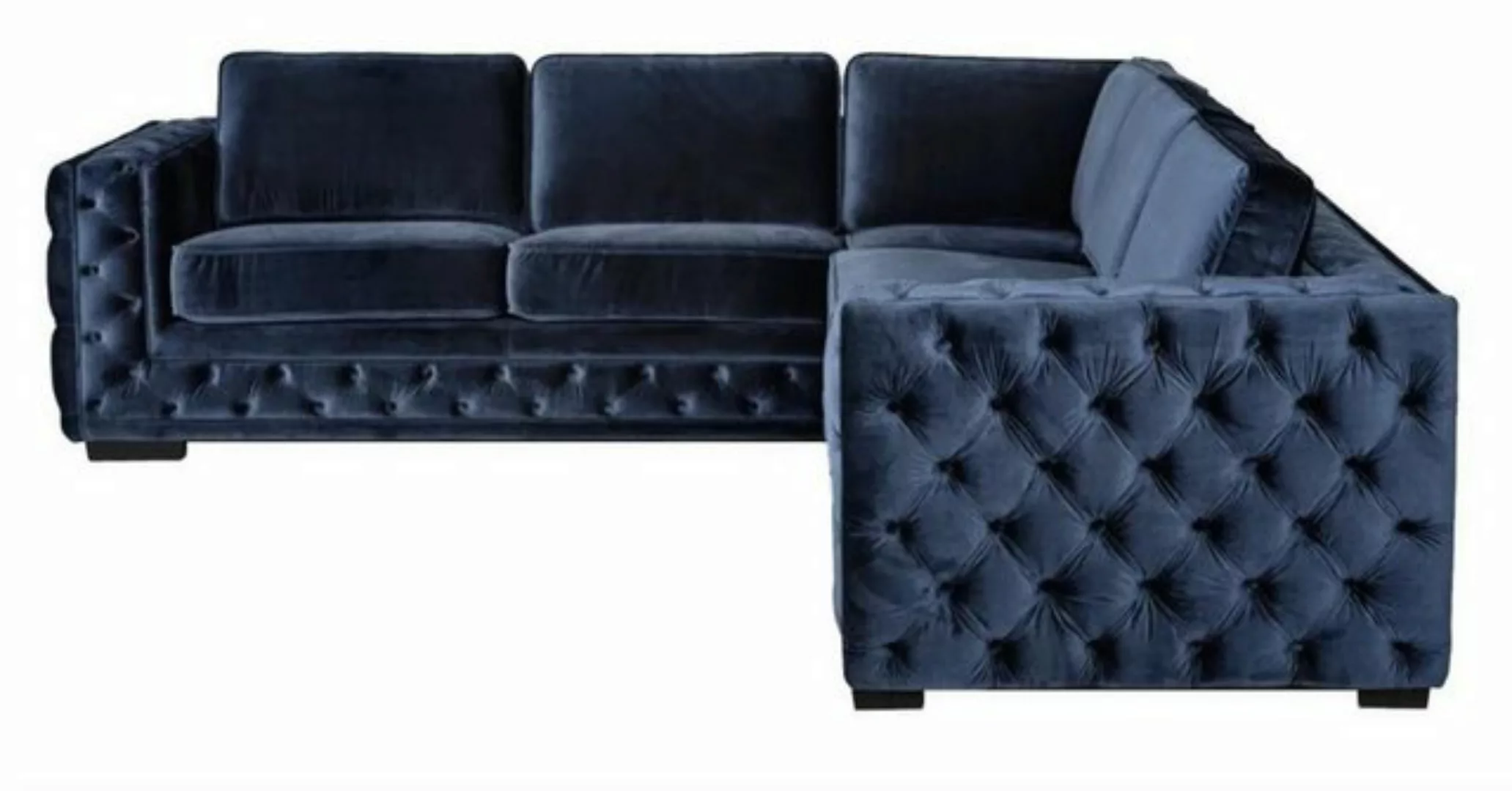 Xlmoebel Ecksofa Neu gestaltete Wohnlandschaft in Navy Blau mit samtigem Po günstig online kaufen