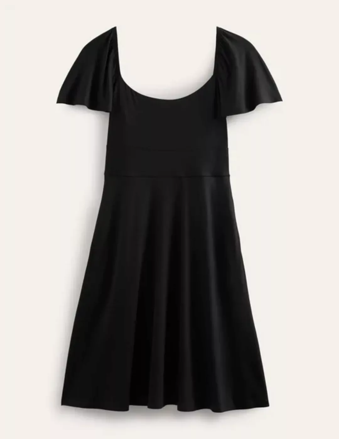 Jersey-Minikleid mit eckigem Ausschnitt Damen Boden, Schwarz günstig online kaufen
