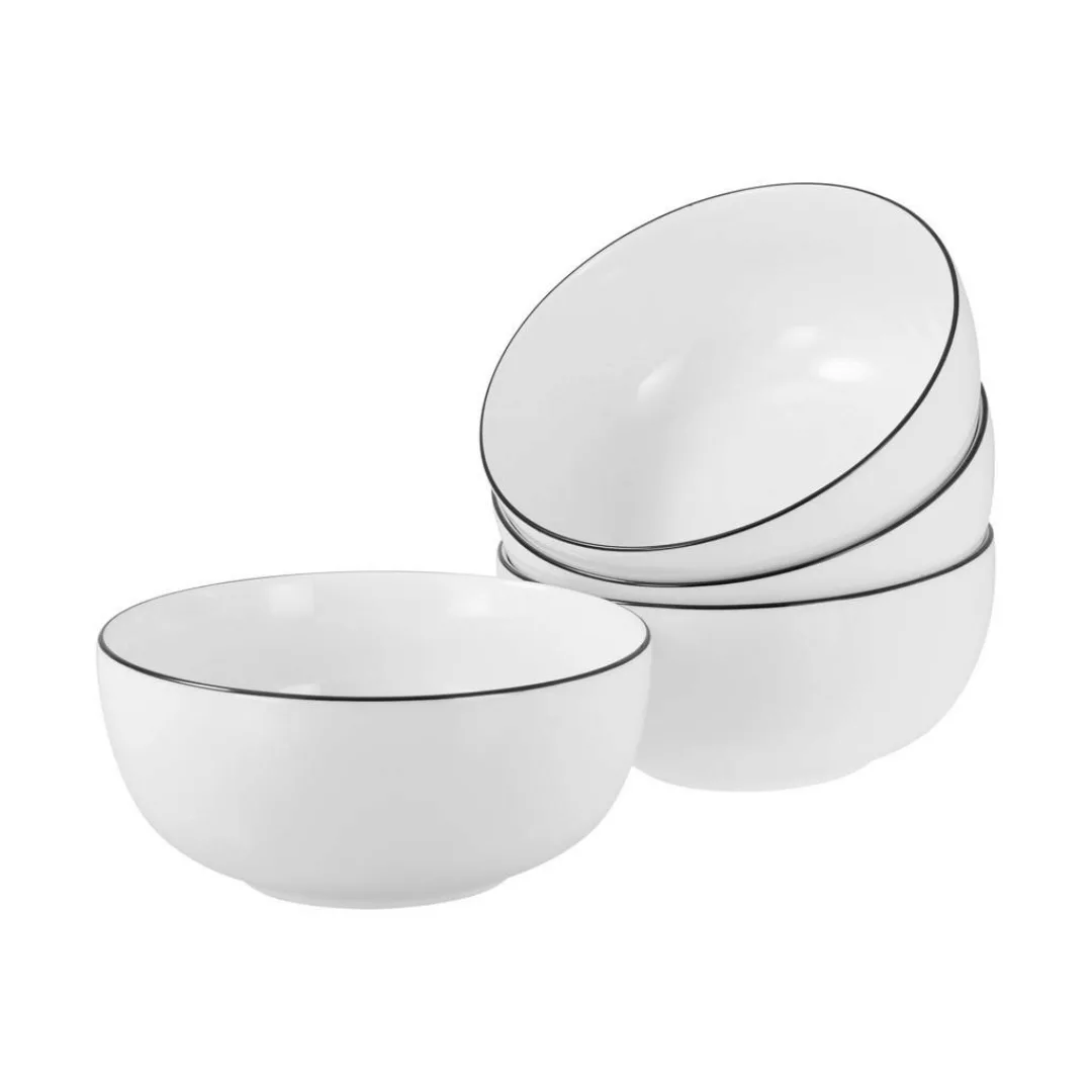 CreaTable Schüssel-Set Allround Black Line weiß Porzellan günstig online kaufen