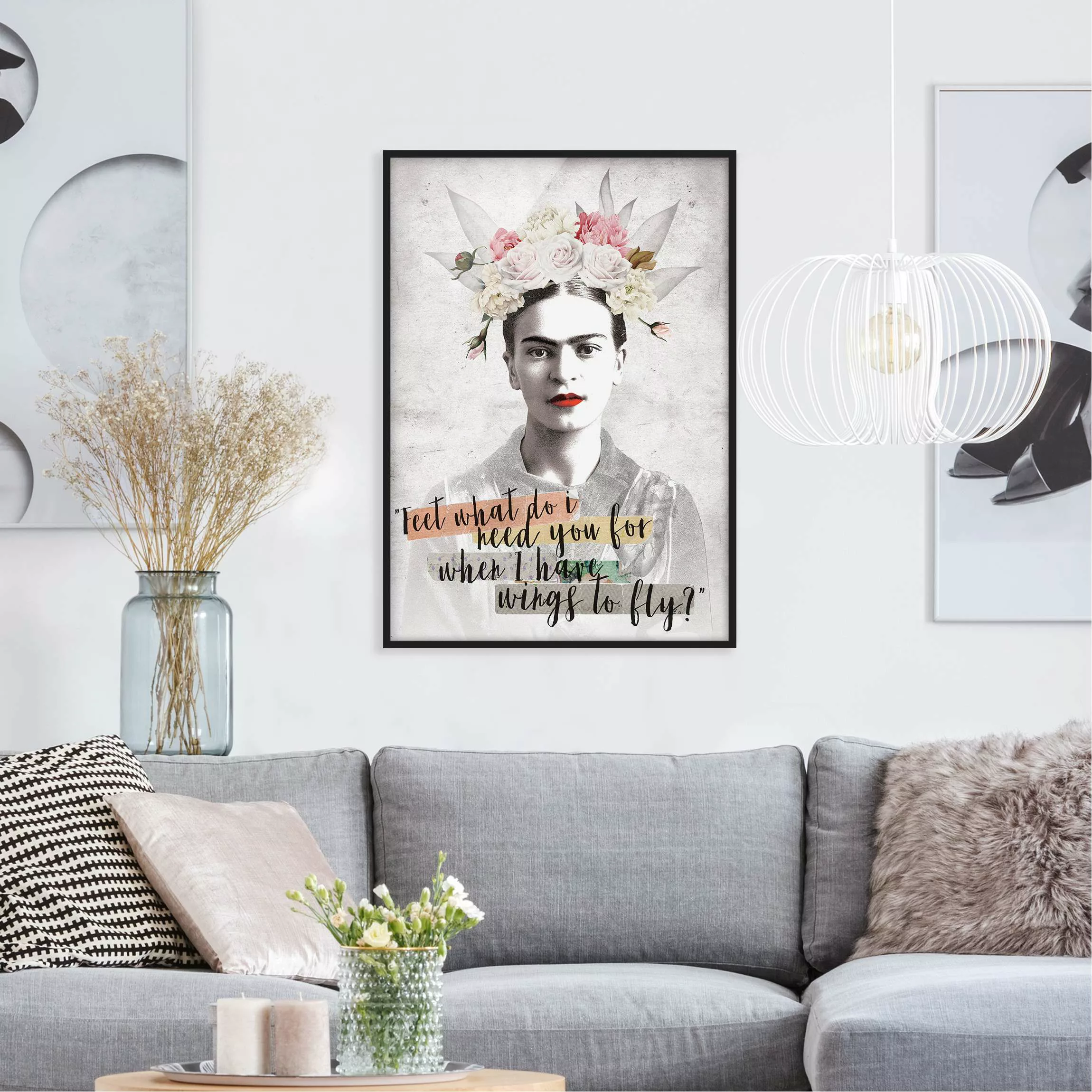 Bild mit Rahmen - Hochformat Frida Kahlo - Quote günstig online kaufen