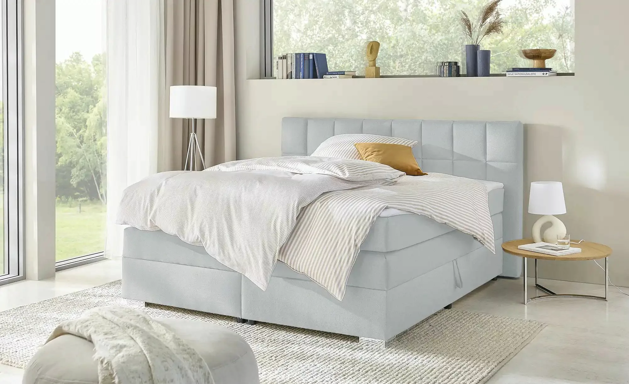 Boxspringbett  Kex 2.0 ¦ grau ¦ Maße (cm): B: 202 H: 111 Betten > Komfortbe günstig online kaufen