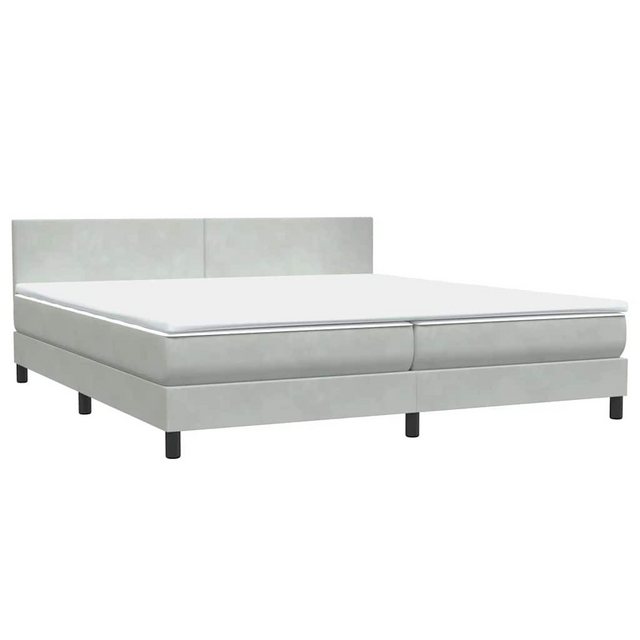 vidaXL Bett Boxspringbett mit Matratze Hellgrau 180x210 cm Samt günstig online kaufen