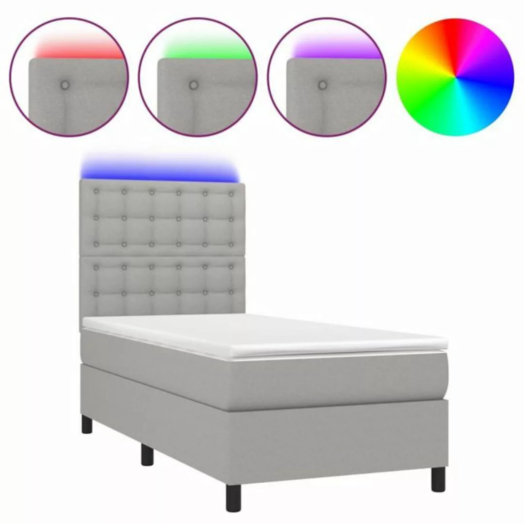 vidaXL Boxspringbett Bett Boxspringbett mit Matratze & Topper & LED (100 x günstig online kaufen