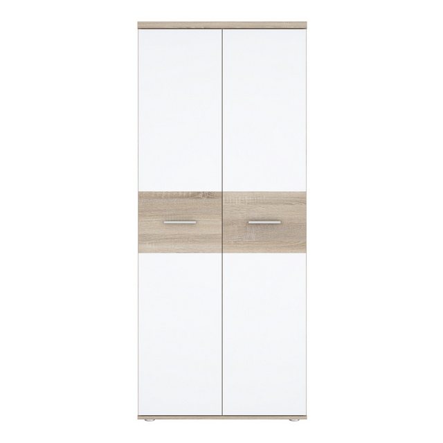 PREISBRECHER Kleiderschrank WINNIE in Sonoma Eiche / Weiss - 79,9x188,6x52, günstig online kaufen