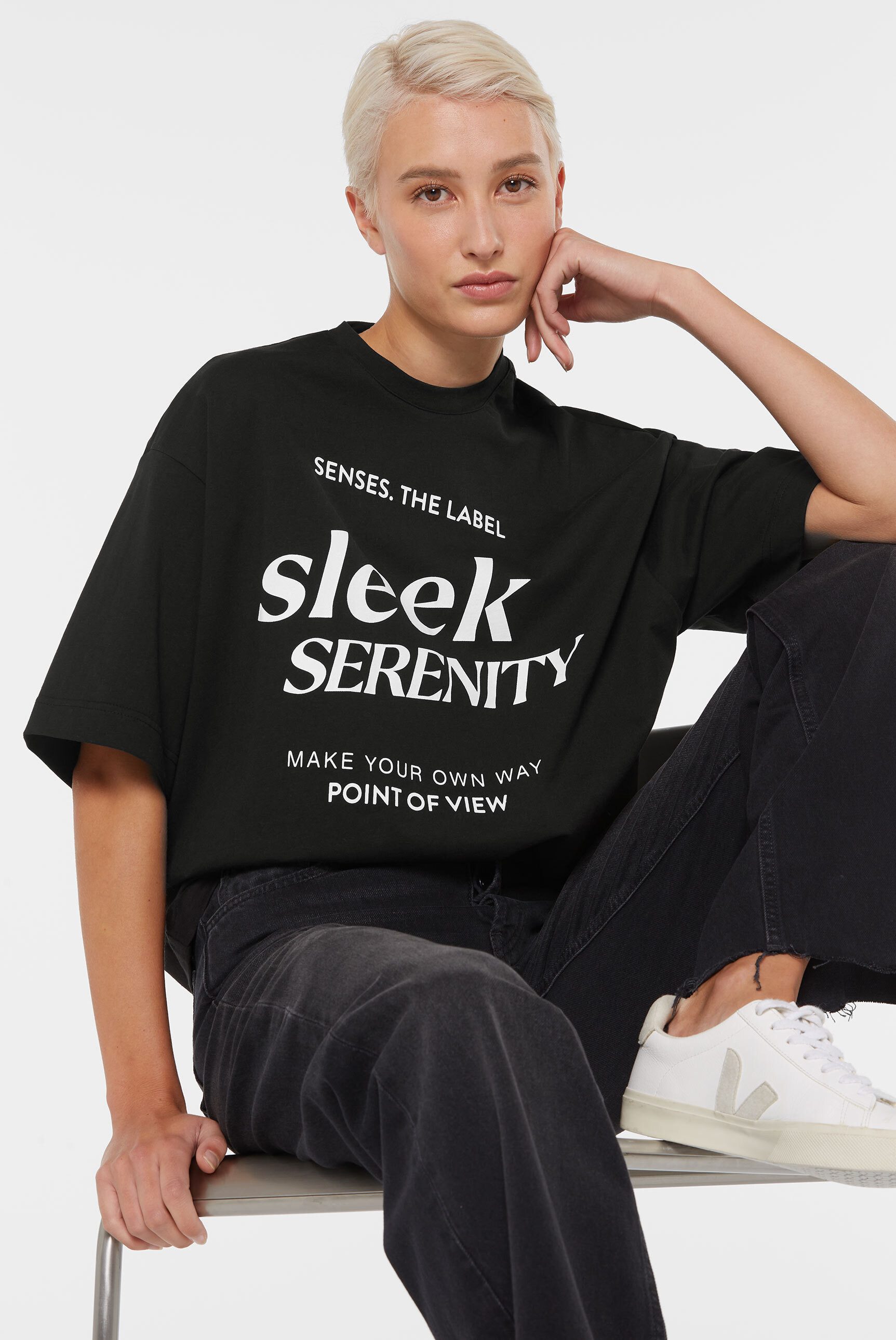 SENSES.THE LABEL Rundhalsshirt, aus Baumwolle günstig online kaufen