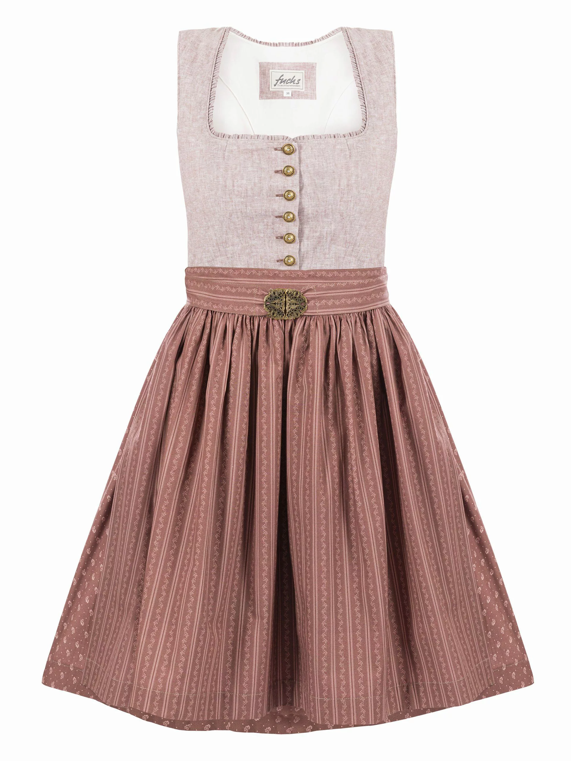 Trachten24.de Dirndl Midi Dirndl Vicki braun günstig online kaufen