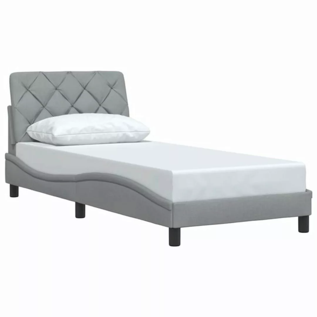 vidaXL Bett Bettgestell ohne Matratze Hellgrau 90x200 cm Stoff günstig online kaufen