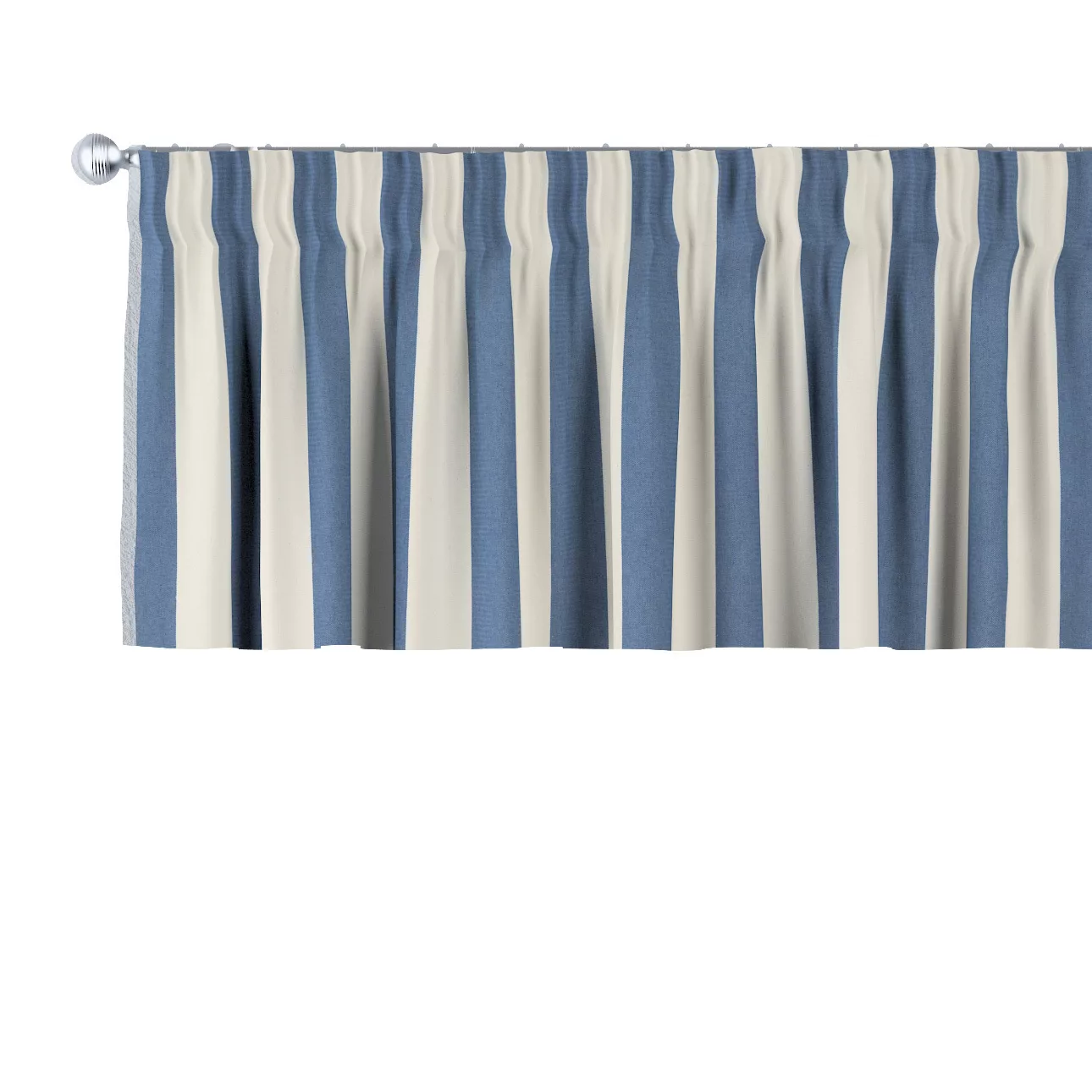Kurzgardine mit Kräuselband, blau-weiß, 260 x 40 cm, Quadro (143-90) günstig online kaufen